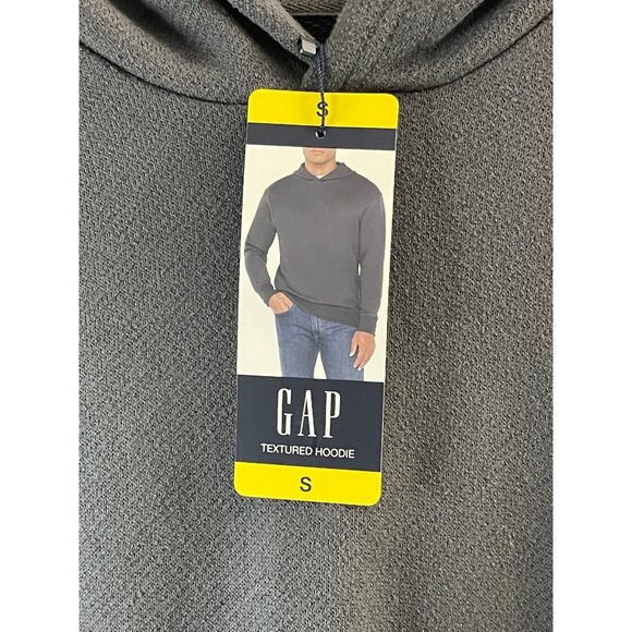 GAP NWT Men's Textured Hoodie, Gray, Small - Picture 11 of 16